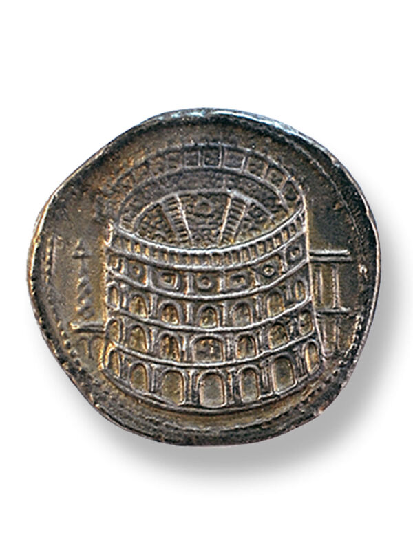 Apertura del Coliseo Tito - réplica de las monedas del antiguo emperador romano