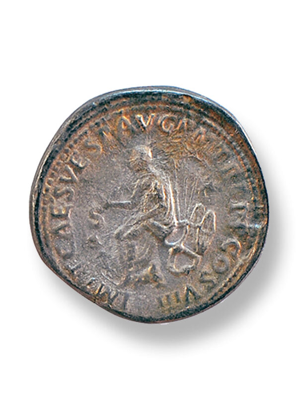 Apertura del Coliseo Tito - réplica de las monedas del antiguo emperador romano