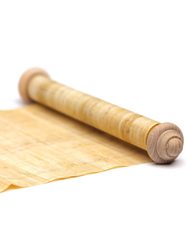 Pergamino 60x20cm, pergamino de papiro con varilla de madera