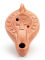 Oil lamp ChiRho Christogramm, antique lamps of clay