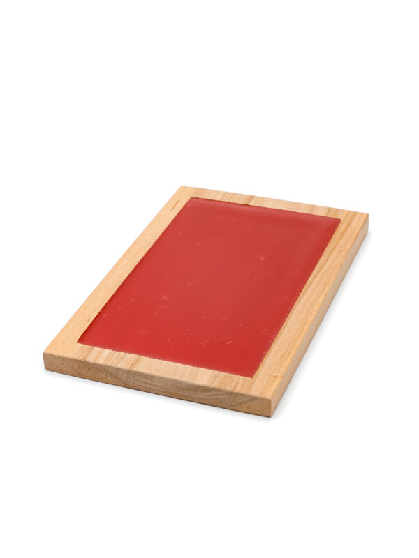 Wax table 14x9cm, Tabula cerata Decius, red writing tablet with beeswax, ancient roman tablet