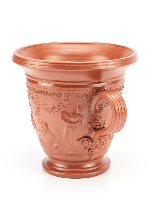 Taza Aqua Aurelia, vaso romano con decoración en relieve