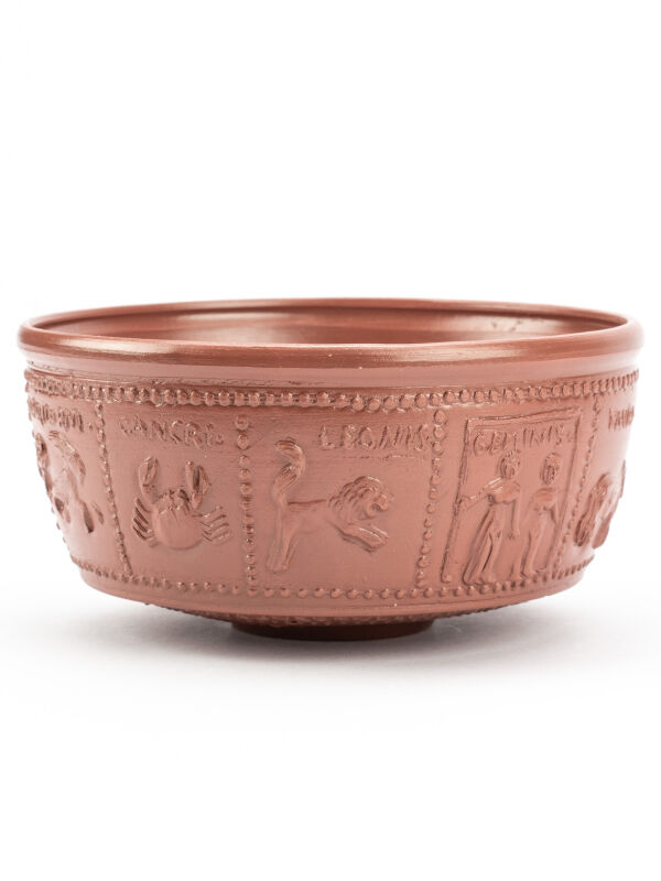 Copa del Zodíaco, signo del zodíaco, vaso de beber romano con decoración en relieve