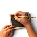 Wachstafel 14x9cm, Tabula cerata Didius, schwarze Schreibtafel, Römer Mittelalter reenactment