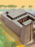 Hoja de escribano, templo egipcio, fabricación de modelos de cartón