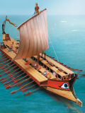Schreiber bow, Greek ship Bireme, cardboard model making,...