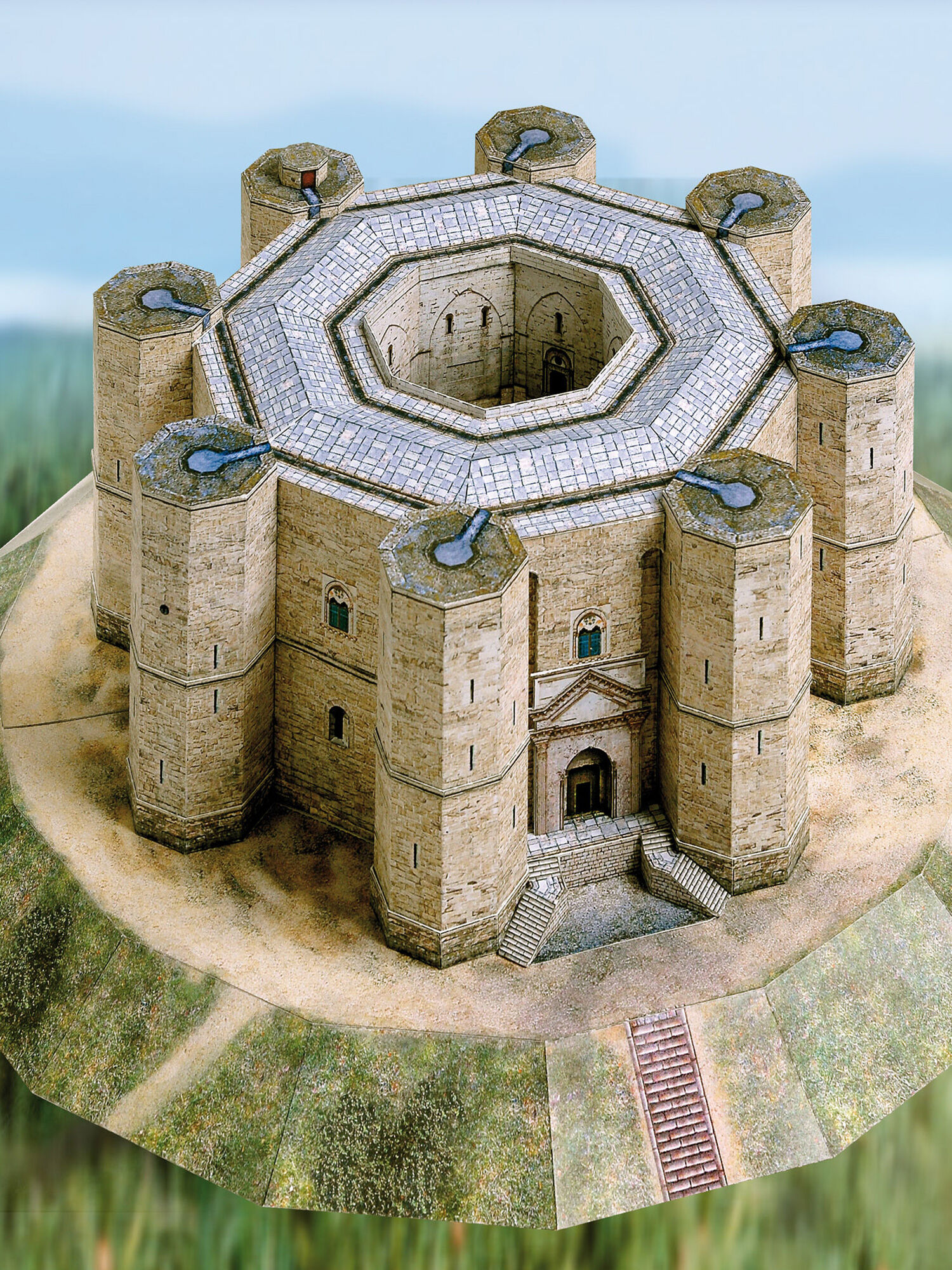 Schreiber Sheet Medieval Castel Del Monte Cardboard Model Making