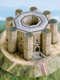 Schreiber bow, medieval Castel del Monte, cardboard model...