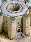 lámina de Schreiber, Castel del Monte medieval, fabricación de modelos de cartón
