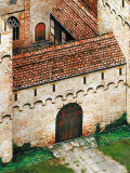 lámina Schreiber, castillo medieval de caballeros Rudolfseck, fabricación de modelos de cartón