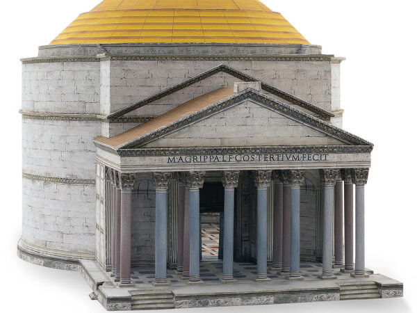Schreiber sheet, Roman pantheon in Rome, cardboard model making