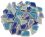 Mezcla de azulejos de mosaico de cerámica MINI azul