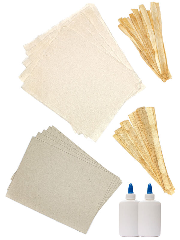 Papyrus making starter set Ramses for 5 students, 15 papyrus sheets, postcard size, teaching material