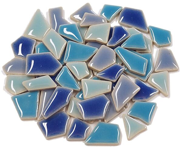 Flip Mosaiksteine Keramik MINI blau mix; 500g