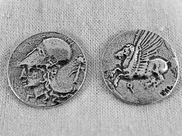 Atenas Pegaso dracma de plata - réplica de la antigua moneda griega