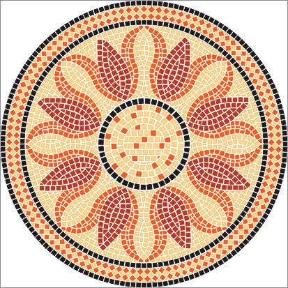 Mosaic templates template Lotus-80 d=80cm