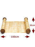 Scroll 90x30cm Papyrus scroll blank with two wooden sticks antique
