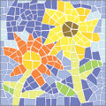 Mosaik-Vorlagen Blumen-30 30x30cm
