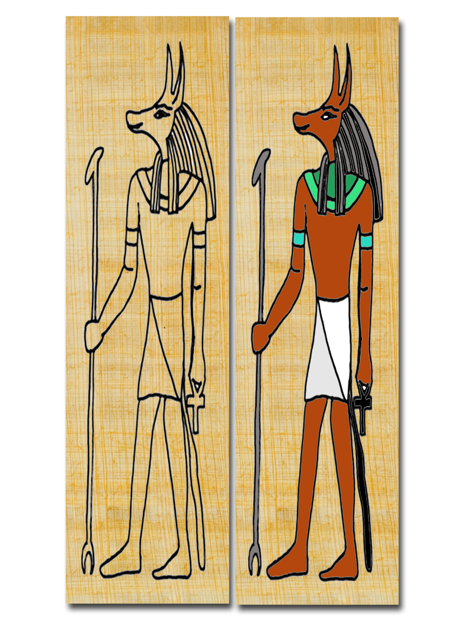 25 Egyptian Painting Papyrus Paper Authentic Book Of The Dead Anubis art/history 