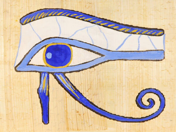 Painting templates Egypt Horus eye, 15x10cm colouring picture on real papyrus