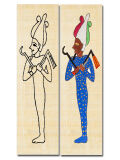 Bookmarks design Egypt God Osiris real papyrus