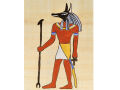 Pinturas del Dios Anubis de Egipto, 15x10cm pintura sobre papiro real