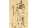 Plantillas para colorear Egipto Dios Anubis, 20x15cm Dibujo para colorear en papiro real