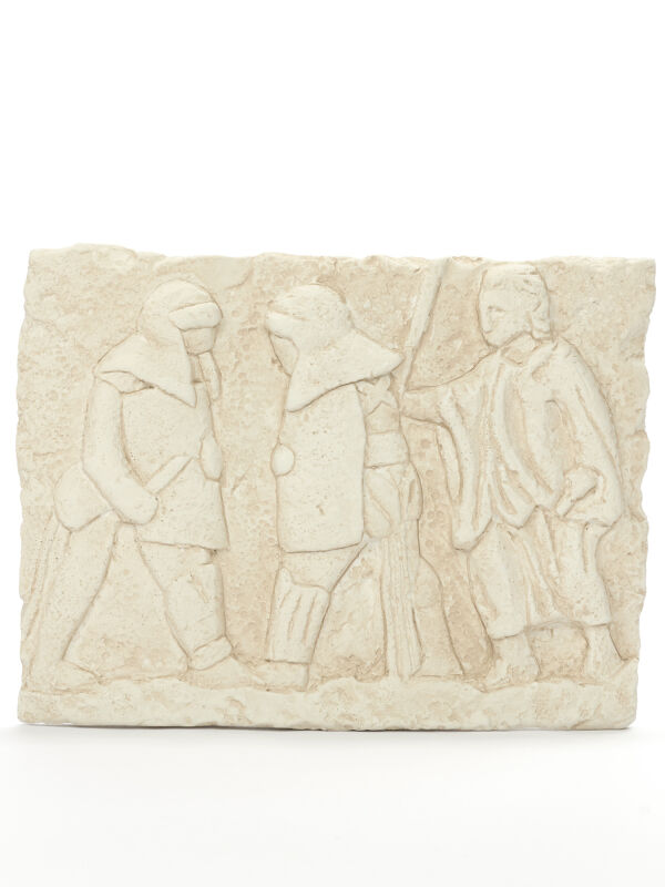 Relief gladiator fight, ancient roman wall decoration