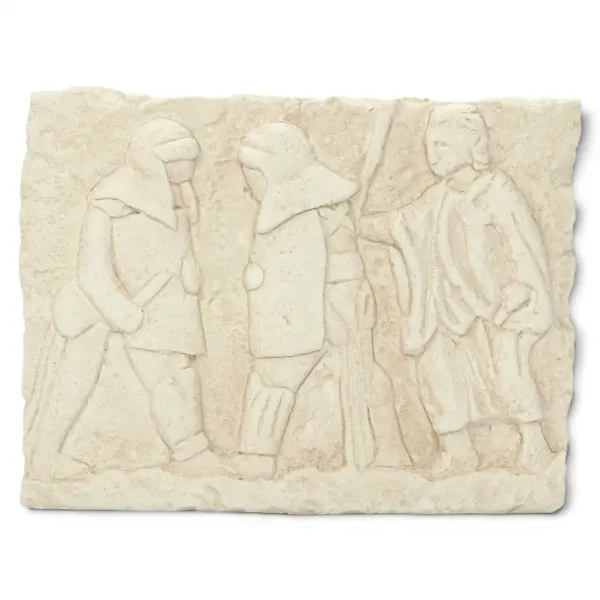 Relief Gladiatorenkampf, antike römische Wanddeko