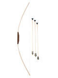Wilhelm bow, 100cm, long distance wooden weapon with 3 arrows
