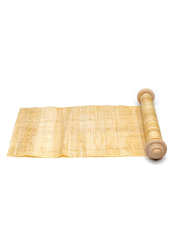 Scroll 100x30cm papyrus scroll blanco with wooden rod
