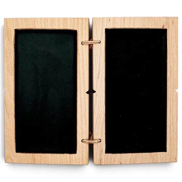 Wax tablet 14x9cm, diptych Gaius, black double bound writing tablets reenactment