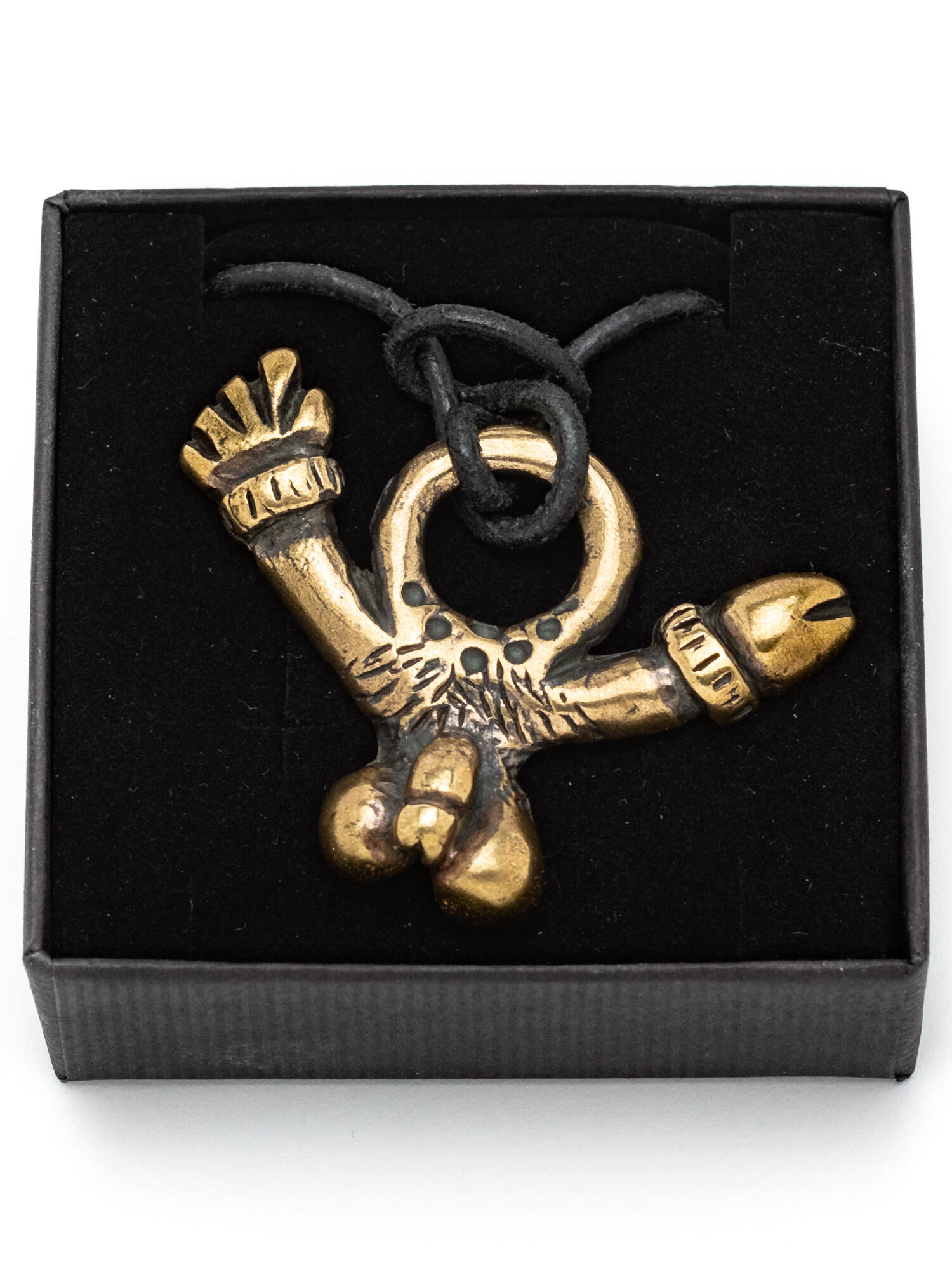 Phallus-Amulett geflügelt Mittelalter Anhänger Amulett Kette 