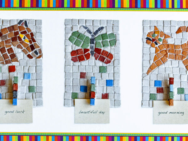Mosaic handicraft set Memo-Clip-Board with mosaic design 12 pcs