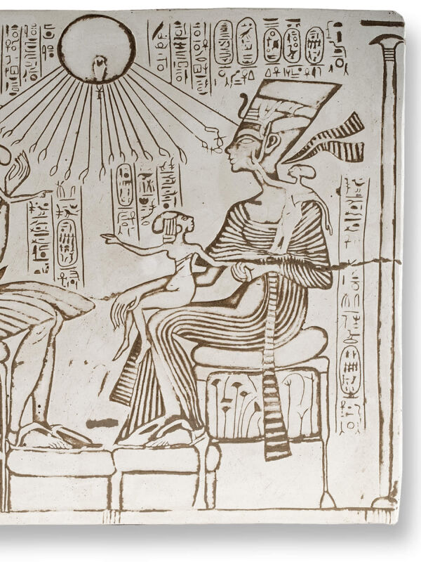 Relief Egypt Akhenaton with Nefertiti Amarna