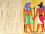 painting relief Egypt, Tut anch Amun with Anubis