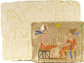 painting relief Egypt, Akhenaton and Nefertiti