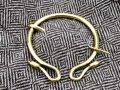 Omega brass ring brooch extra large