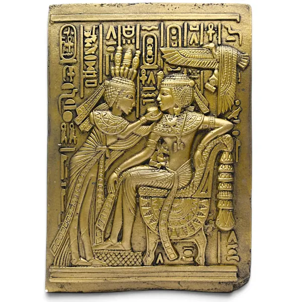Relief Ägypten Tutanchamun und Achnesenamun - Hathor-Szene Kleiner Goldener Schrein -aaac Wandbild 29x20cm