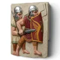 Relief Legionär Wandbild, Legionäre mit Helm, Museum Replik, antike römische Wanddeko
