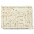 Relief gladiator fight in Circus Maximus, antique Roman...