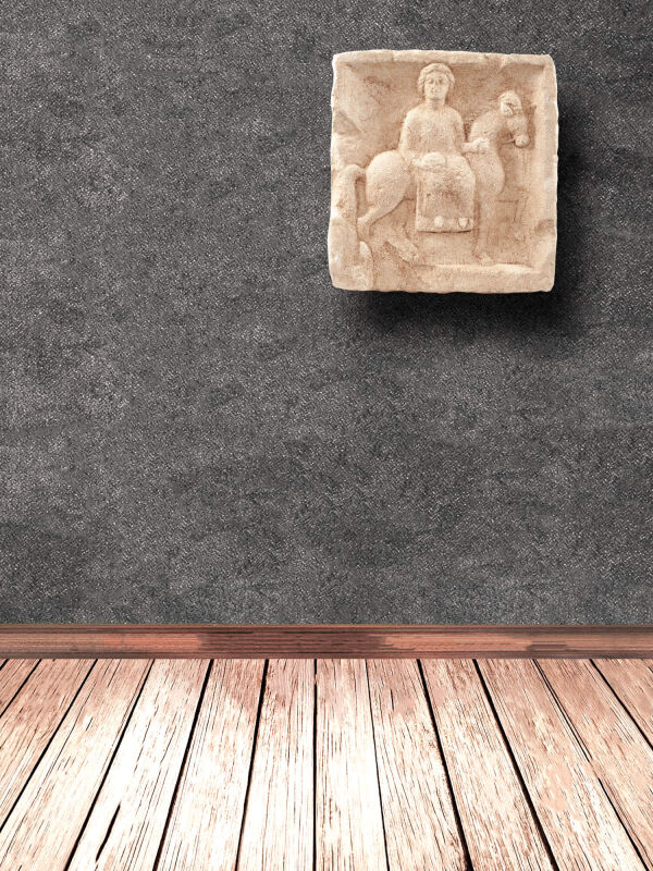 Relief Epona III, Gallo-Roman horse goddess, ancient Roman wall decoration