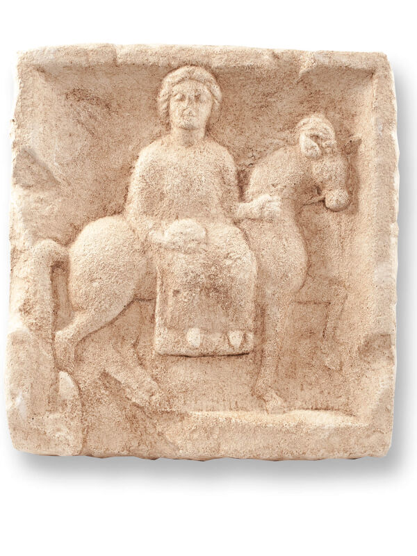 Relieve Epona III, diosa caballo galo-romana, antigua decoración mural romana