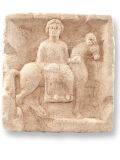 Relieve Epona III, diosa galo-romana del caballo, antigua decoración mural romana