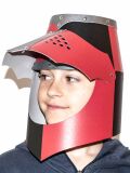 Casco normando negro/rojo, 30x26cm, casco de caballero medieval