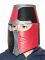Helmet Norman black/red, 30x26cm, medieval knight helmet