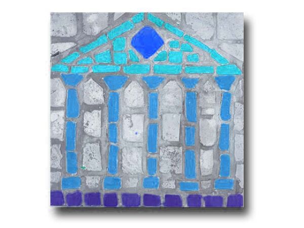 Conjunto de 3 mosaicos, pintura de mosaicos del templo de Roma, patrón de pintura