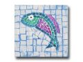 Mosaic set of 3, Rome fish mosaic tile painting, painting...