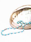 Roman Link Necklace with Light Blue Oval Stones