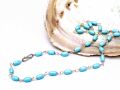 Roman Link Necklace with Light Blue Oval Stones